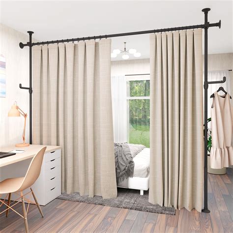 Amazon.com: KELIXU Room Divider Curtain Rod No Drilling, 4-10ft (W) x 4