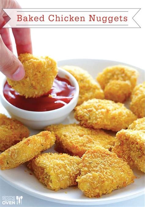 Parmesan Baked Chicken Nuggets Gimme Some Oven Recipe Recipes