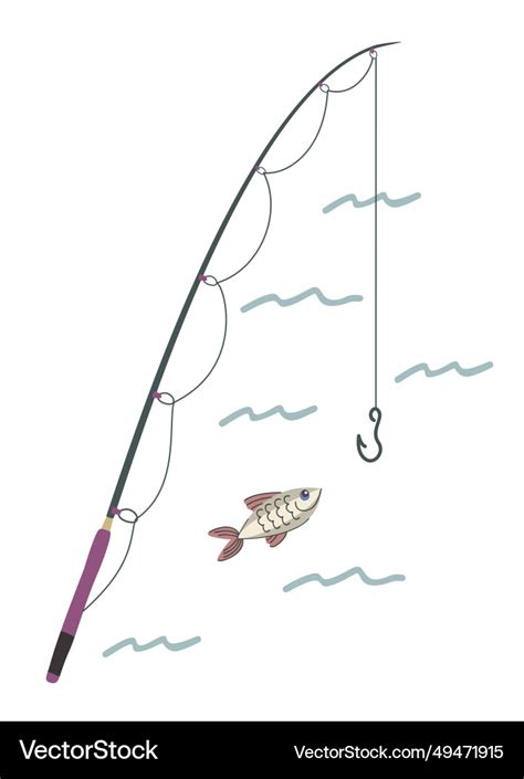 Fishing rod isolated Royalty Free Vector Image