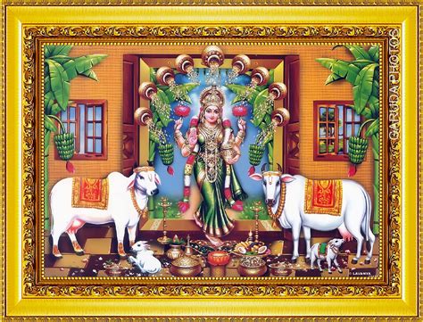 Buy Garuda Photos Goddess Gruha Lakshmi Photo With Cow Laxmi Devi