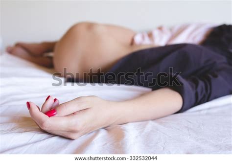 Sexy Nude Blonde Woman Lying Bed Stock Photo Shutterstock
