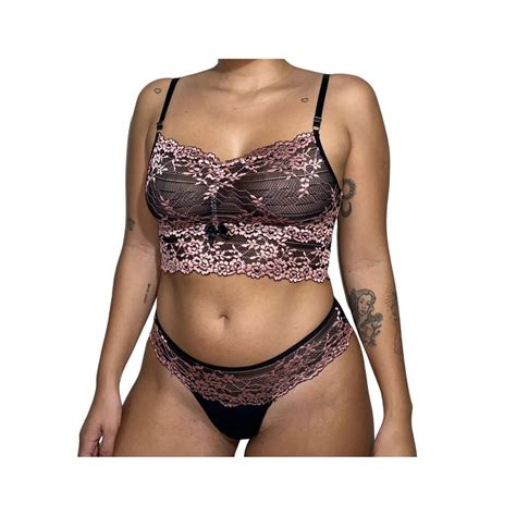 Conjunto Feminino Lingerie Calcinha Sutiã Renda Sensual em Promoção na Americanas