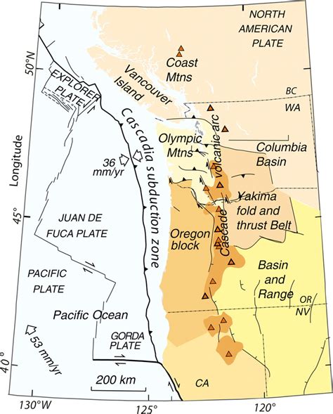 Cascadia Fault Map