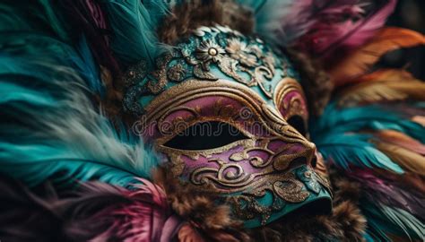 Ornate Mask Hides Mystery at Mardi Gras Celebration Generated by AI ...