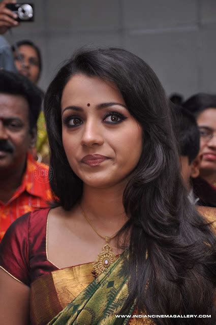 FILM ACTRESS HOT PICS Trisha Beautifull Cute Photos In Green Saree