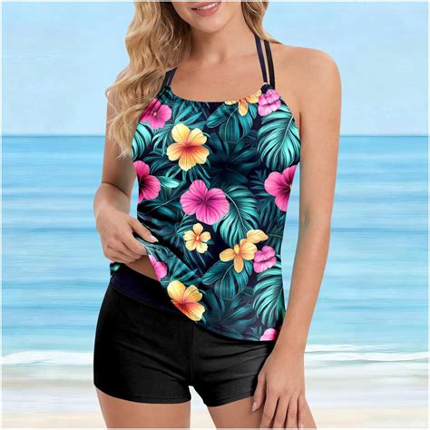 AUNVITO Women S Adjustable Swimsuit Two Piece Bikini Set With