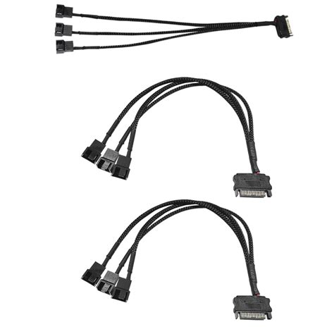 15Pin Fan Adapter 15Pin Male to 4Pin 3 Way Converter 12V Connector