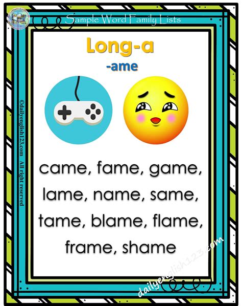 Word Family Lists (37... - English worksheets for free | Facebook