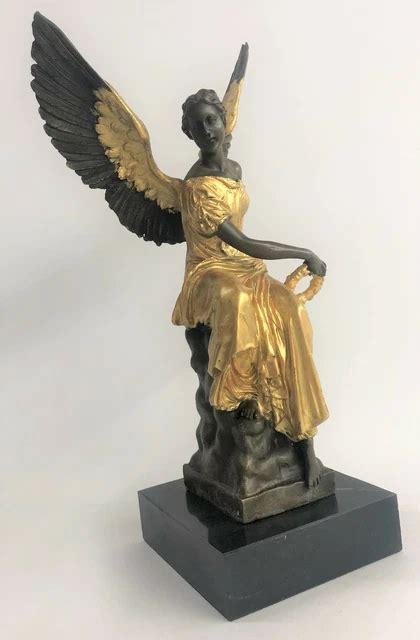 BRONZE NUDE WINGED Female Statue Nike Victory Angel Sculptre Hot Cast Figurine PicClick UK