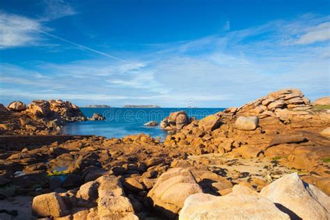 Pink Granite Coast In Brittany France Stock Photo Image Of Granite