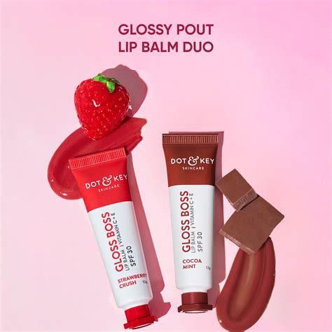 dot key gloss boss lip balm gift set spf  strwberry cocoa
