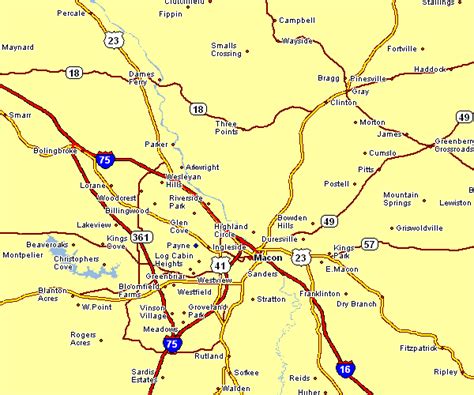 Area Map of Macon