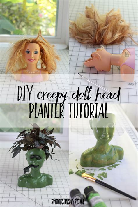 Diy Creepy Doll Head Planter Tutorial Swoodson Says