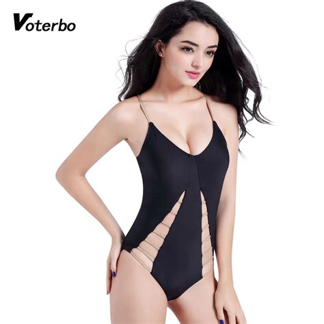 Voterbo Women S Sexy One Piece Swimsuit Bikini Contrast Straps Back