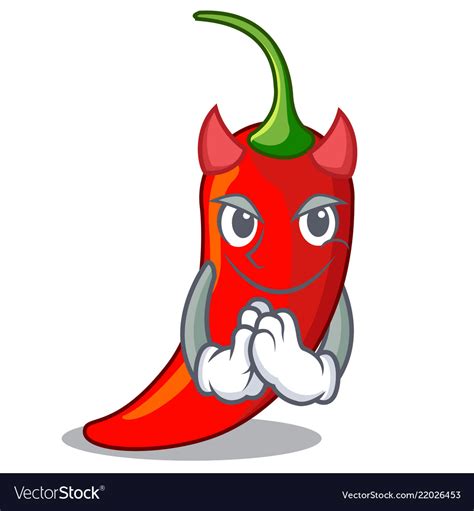 Devil Hot Chili Pepper On Cartoon Table Royalty Free Vector