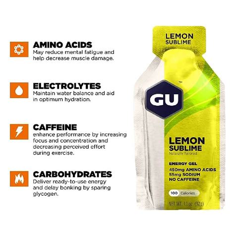 LAC Gu Energy Gel 32g - Lemon Sublime | GNC Product