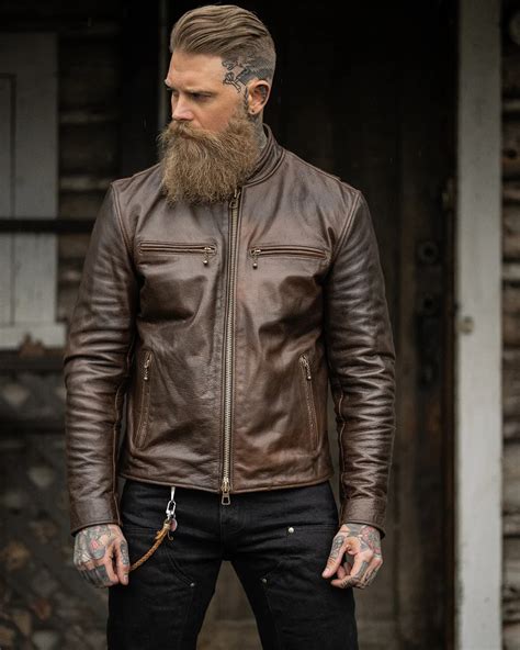 Brown Leather Motorcycle Jackets For Men