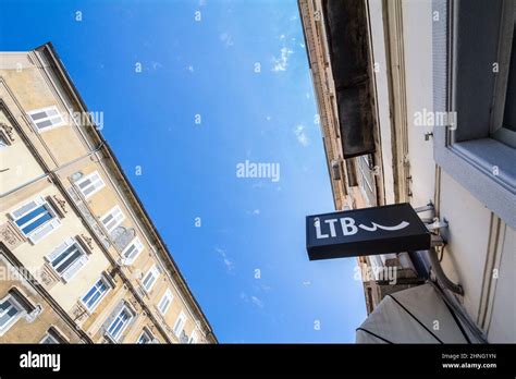 Picture of a sign with the logo of LTB on their main shop for Ljubljana ...