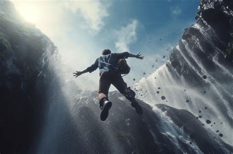 Premium Photo Man Falling Generative Ai