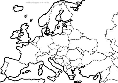 Europakarte Ausmalbilder Malvorlagen Ausdrucken European Countries