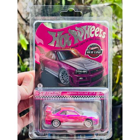 Hobby Store Model Car Hot Wheels RLC Exclusive Nissan Skyline GT R R34 Pink Full Card G