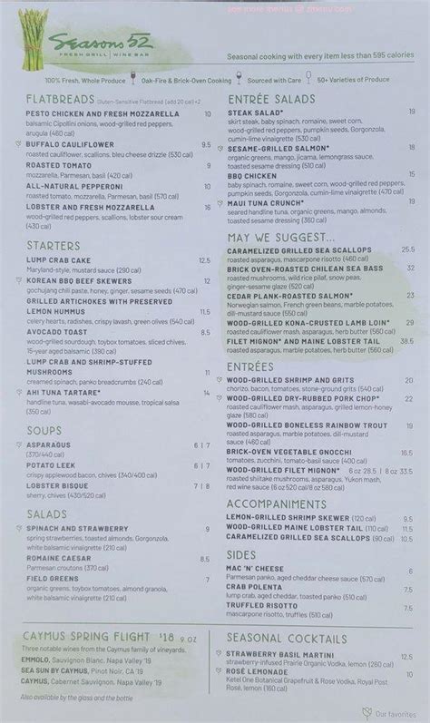 Menu At Seasons 52 Pub And Bar Albuquerque Menaul Blvd Ne Pad 2