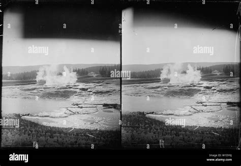 Giant Geyser after an eruption. Yellowstone National Park Stock Photo ...