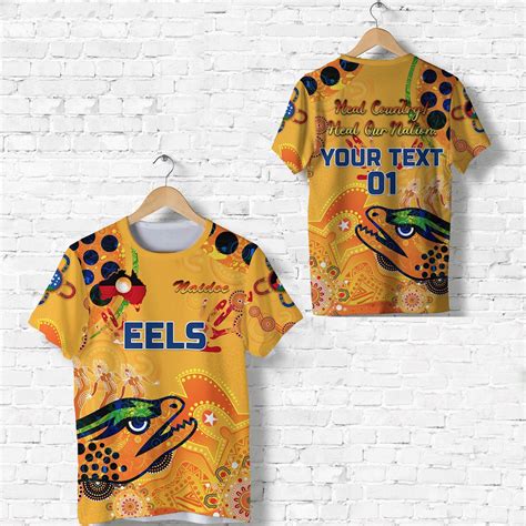 AIO Pride Custom Text Number Parramatta T Shirt Eels Indigenous Naid