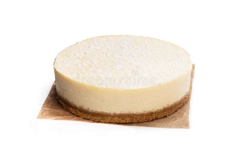 Cheesecake Do Estilo Nova York Isolado Em Branco Imagem De Stock