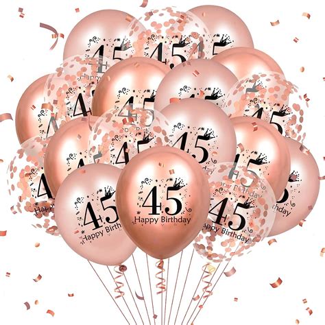 Amazon 45th Birthday Balloons 18 Pcs Rose Gold Happy 45th Birthday