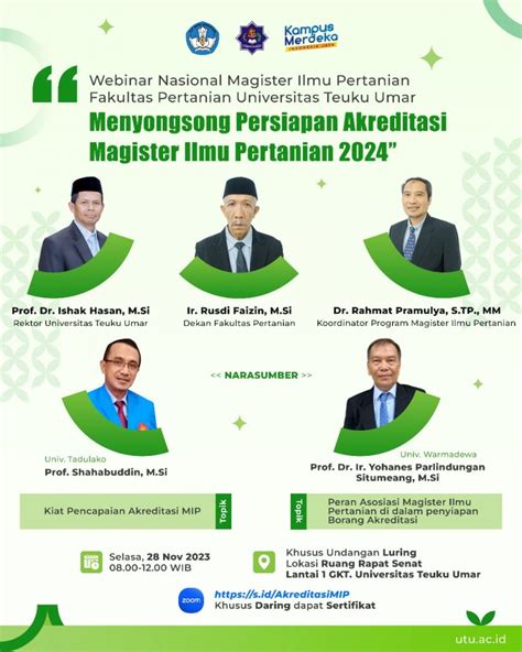 Magister Ilmu Pertanian Utu Gelar Webinar Menyongsong Persiapan