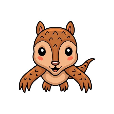 Mignon Petit Dessin Animé De Pangolin Sautant Vecteur Premium