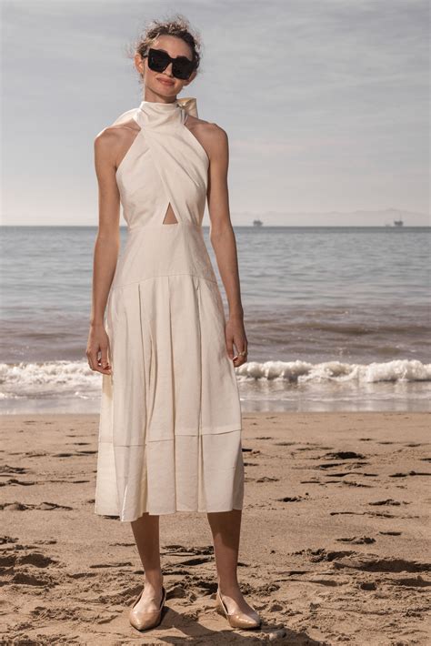 Ginger Dress Ivory Silk And Hemp Heidi Merrick