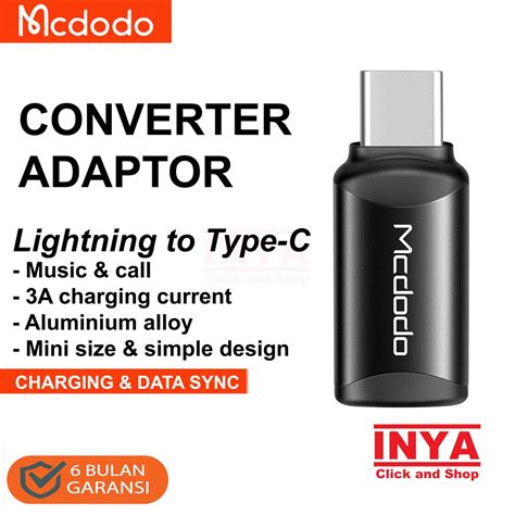 Jual Mcdodo Ot Otg Adapter Lightning To Type C Connector