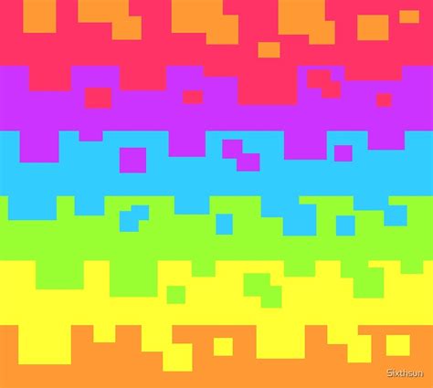 "Rainbow Pixel Pattern" by Sixthsun | Redbubble