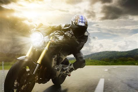 Front View Naked Bike In Curve Stock Photo Adobe Stock