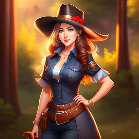 Premium AI Image | Beautiful and hot girl in western cowboy dress up