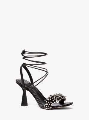 Lucia Embellished Leather Sandal Michael Kors