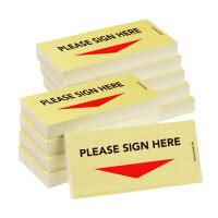 Pricaro Sticky Note Please Sign Here Arrow Down Sheets Set O