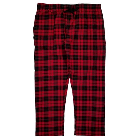 Hanes Mens Red And Black Plaid Woven Sleep Pant Lounge Pants Pajama