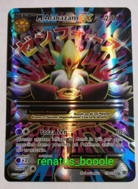 CARTA POKEMON MEGA M ALAKAZAM EX FULL ART 118 124 XY DESTINI INCROCIATI