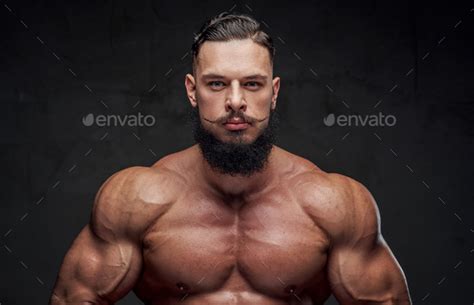 Powerful Guy With Naked Torso Posing In Dark Background Stock Photo By Fxquadro