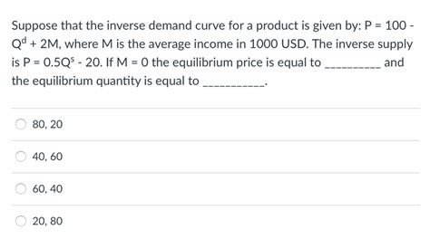 Solved Suppose that the inverse demand curve for a product | Chegg.com
