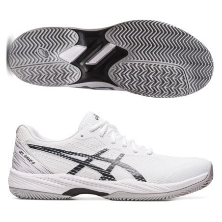 Chaussures Asics Gel Game Clay Blanc Noir Zona De Padel