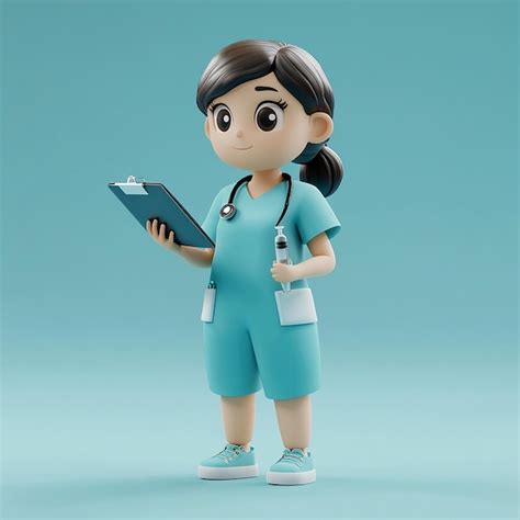 rendering  nurse character premium ai generated image