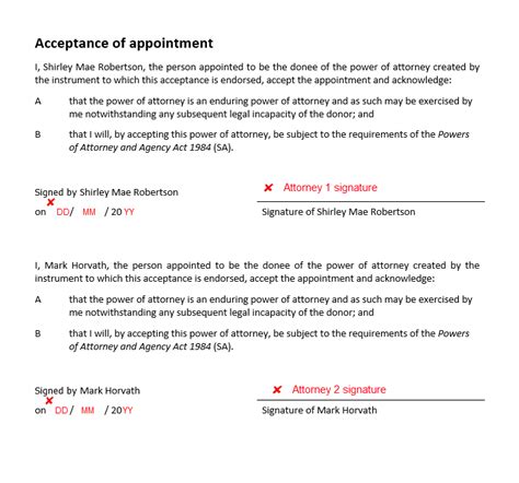 Visual Instructions How To Execute Sa Enduring Power Of Attorney