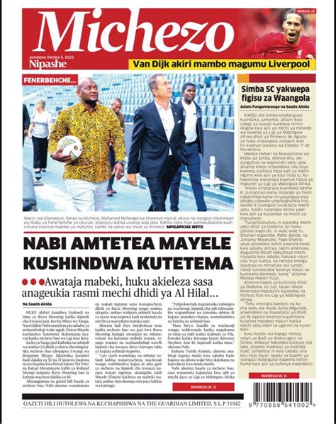 Magazeti Ya Leo Jumatano Octoba Habari Mpya Leo Green