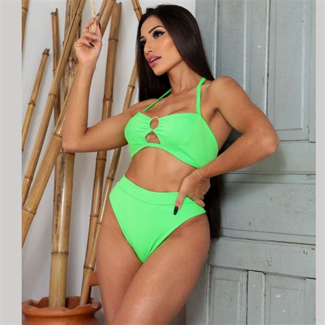 Biquini Feminino Hot Pants Suplex Biquíni Argola Amarrar Alta Praia Shopee Brasil
