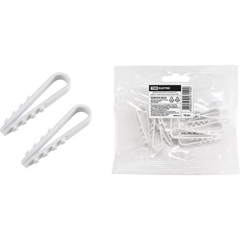 Дюбель-хомут TDM ДХК-10 для круглого кабеля 5-10 мм нейлон белый 10 шт ...