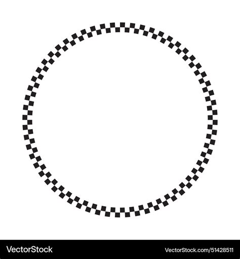 Circle Frame With Checkered Print Round Vignette Vector Image